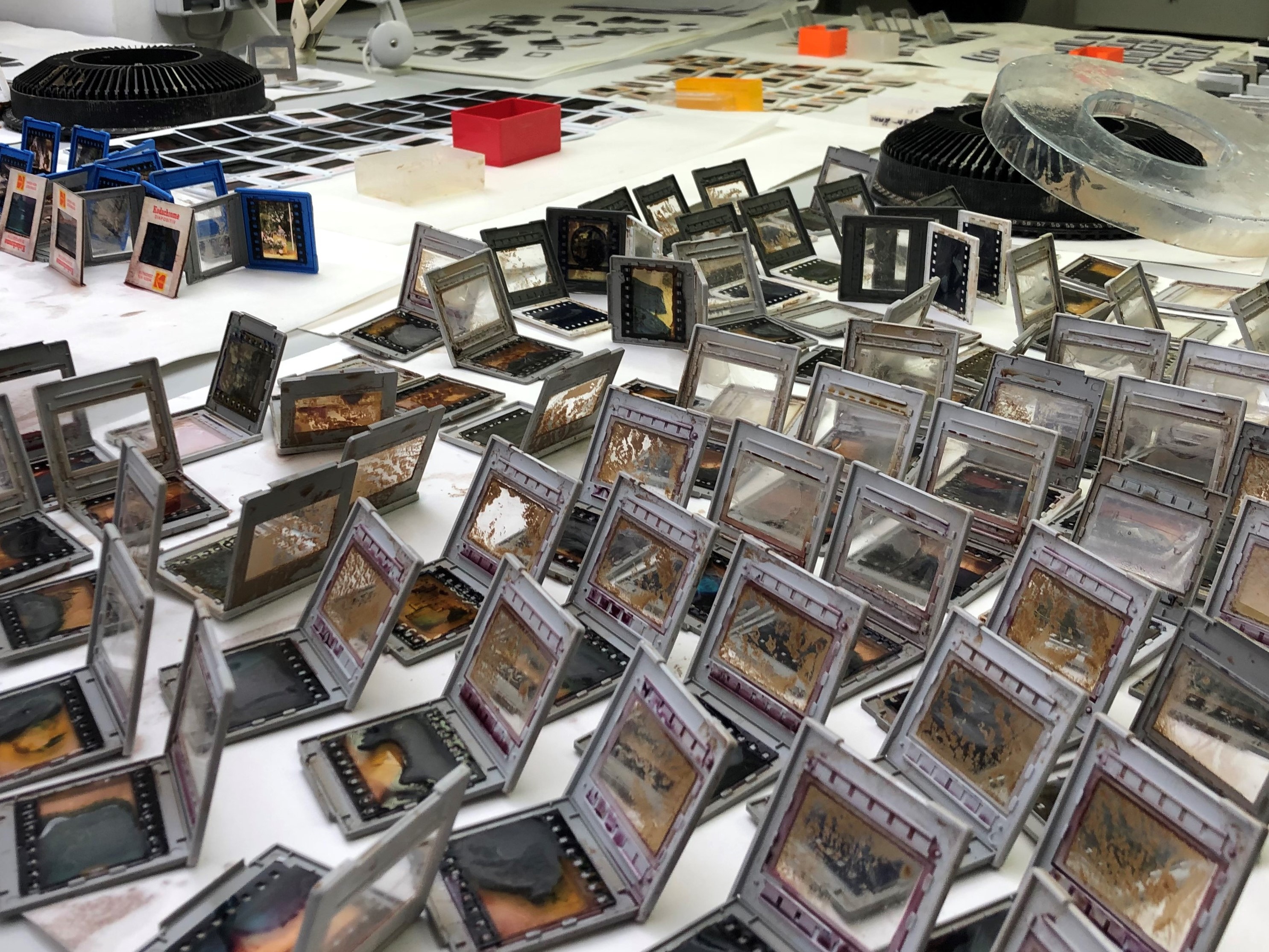 Dias mit Wasserschaden