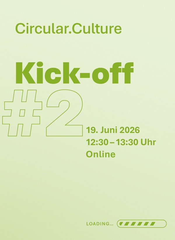 Weiße Schrift auf hellgrünem Hintergrund mit Ort und Datum zum Kick-Off #2