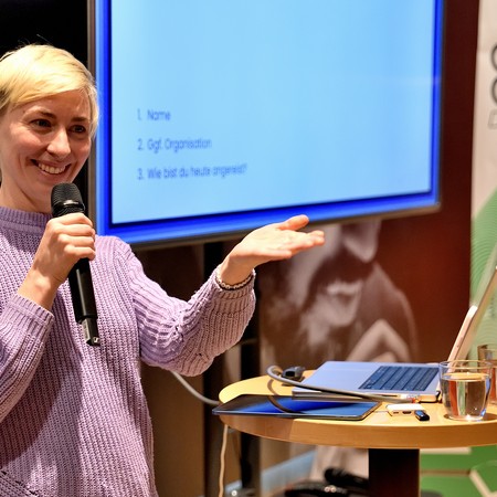 Laura Kleber beim Mobilitätsworkshop von Crowd Impact 2024