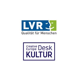 Logo des LVR und Logo des Creative Europe Desk Kultur