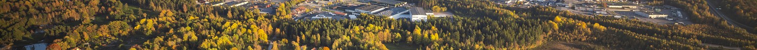 Stadt und Landschaft Växjös von oben