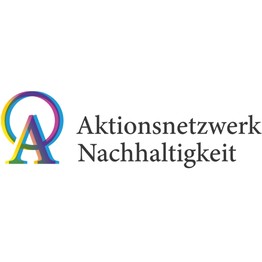 Logo des Aktionsnetzwerks Nachhaltigkeit. Schriftzug auf weißem Untergrund.