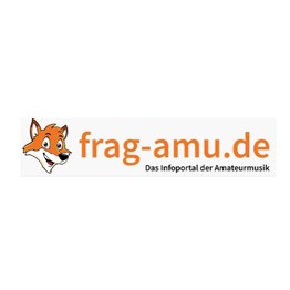 Das Logo von frag-amu.de. Es zeigt einen im Fuchskopf im Comicstil. Daneben steht in oranger Schrift frag-amu.de.